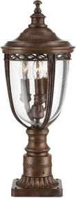 ELSTEAD FE-EB3-M-BRB ENGLISH BRIDLE Klasszikus Kültéri Állólámpa Antik Bronz, Átlátszó E14 IP44