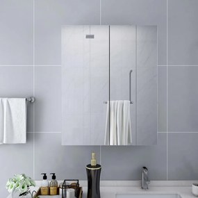 fehér MDF tükrös fürdőszobaszekrény 60 x 15 x 75 cm