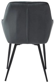 Szürke kárpitozott karfás étkezőfotel szett 2 db-os Nolan Stripe – Unique Furniture