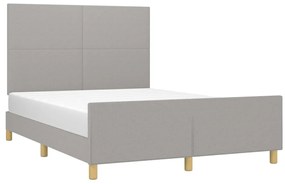 világosszürke szövet ágykeret matrac nélkül 140 x 190 cm