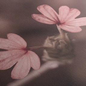 Rózsaszín virág képe (órával) (90x30 cm)