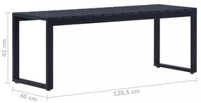 fekete polisztirol lemez kerti pad 120,5 cm