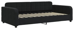 fekete kihúzható bársony heverő matraccal 90 x 200 cm