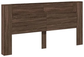 barna tölgy színű áthidalószekrény LED-ekkel 200x16,5x103,5 cm