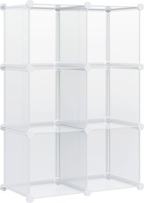 HOMCOM Moduláris Helytakarékos Cipőtároló Szekrény 6 Kockával, PP Műanyagból, 65x32x95cm, Átlátszó | Aosom