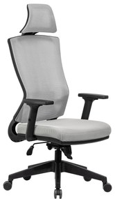 Ello ergonómikus irodai forgószék deréktámasszal, fejtámasszal, 3D Air mesh hálós