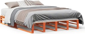 vidaXL viaszbarna tömör fenyőfa ágy matrac nélkül 140 x 190 cm