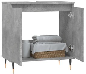 betonszürke szerelt fa fürdőszobaszekrény 58x33x60 cm