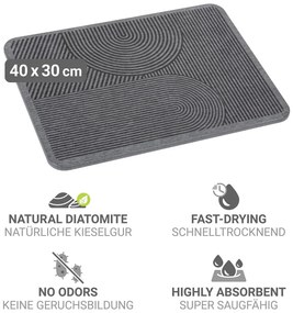 Szürke kovaföld edénycsepegtető alátét 40x30 cm Damon – Wenko