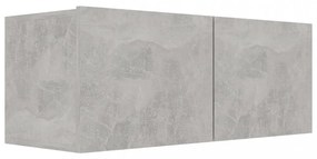 4 db betonszürke szerelt fa TV-szekrény 80 x 30 x 30 cm