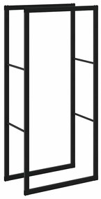 tűzifa állvány Fekete 55x30x116 cm Acél