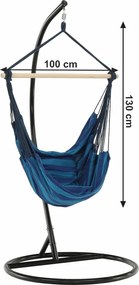 Függő hintafotel állvány nélkül, kék, NIKOLO NEW