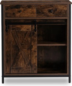 Komód 70 cm rusztikus tölgy/fekete – COLE