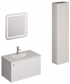 Fürdőszobagarnitúra mosdóval, mosogató csapteleppel, kifolyóval és szifonnal Naturel Ancona fehér KSETANCONA17