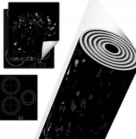 Tűzhelyvédő Szőnyeg Asztali Dekoráció 45x52 fekete üveg