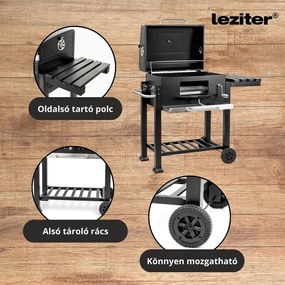 Multifunkciós faszenes kerti grillsütő