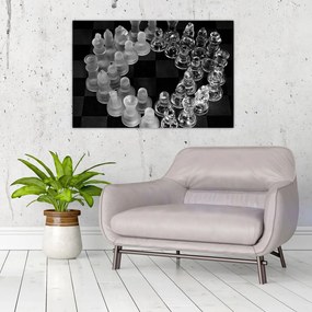 Kép - fekete-fehér sakk (90x60 cm)