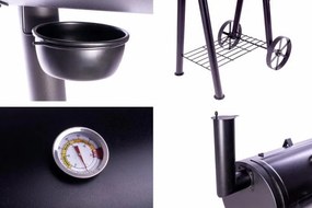 GARTHEN Kerti grill füstüllővel XL 120 x 55 cm