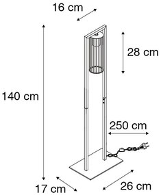 Okos, modern állólámpa fekete színben, WiFi ST64-gyel - Balenco Wazo