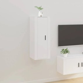 Magasfényű fehér fali tv-szekrény 40x34,5x100 cm