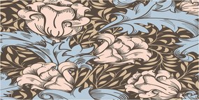 Konyhai panel Virágos mintás 120x60 cm Ragasztó