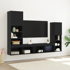 LED TV Szekrény Fekete tölgy 30.5x30x102 cm Műanyag