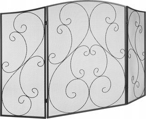 Kandalló paraván 3 részes 122x77cm öntöttvas szikravédelem kész nappali