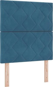 vidaXL LED Box Spring Ágy matracmal Sötét kék 80 x 200 cm szövet