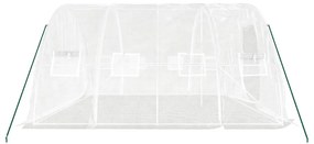 fehér acélvázas melegház 20 m² 5 x 4 x 2,3 m