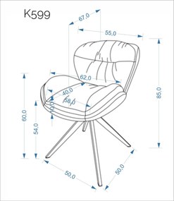 K-599 forgatható étkezőszék szürke