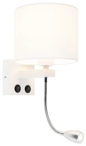 Modern fali lámpa fehér, fehér árnyalattal - Brescia