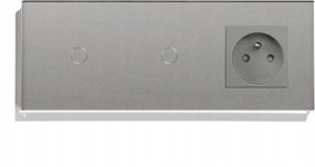 Üveg Érintőkapcsoló Dupla 1+1 Aljzattal Led Háttérvilágítással