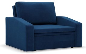 Vertico fekvőfotel, 90 cm széles, bársony, kék