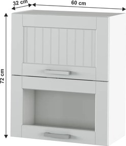 Felső szekrény, világosszürke/fehér, JULIA TYP 8