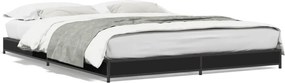 vidaXL fekete szerelt fa és fém ágykeret 135 x 190 cm