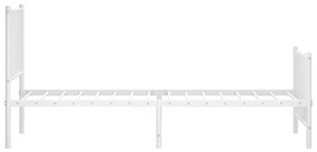 fehér fém ágykeret fej- és lábtámlával 80x200 cm