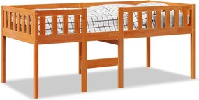 vidaXL viaszbarna tömör fenyőfa gyerekágy matrac nélkül 90 x 200 cm