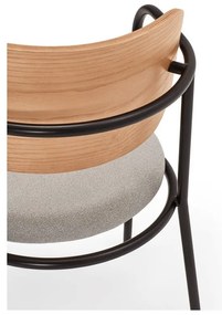 Szürke fotel tölgyfa dekorral Eclipse - Teulat