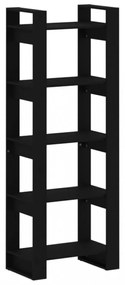 fekete tömör fa könyvszekrény/térelválasztó 60 x 35 x 160 cm