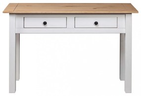 fehér tömör fenyőfa panama konzolasztal 110 x 40 x 72 cm
