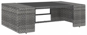 14 részes szürke polyrattan kerti ülőgarnitúra párnákkal