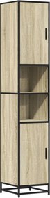 vidaXL sonoma tölgy szerelt fa és fém fürdőszekrény 35x37,5x188,5 cm