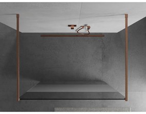 Mexen Kioto, Walk-In zuhany paraván 110 x 200 cm, 8 mm átlátszó üveg-fagy, réz matt profil, 800-110-002-65-35