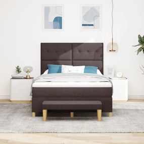 Boxspring Ágy Mattal és Pad Dark Brown 140x200 cm Szövet