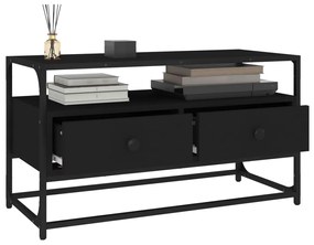 fekete szerelt fa TV-szekrény 80x35x45 cm