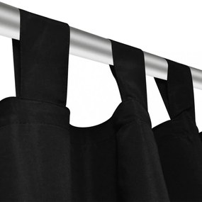 2 db fekete mikroszatén függöny karikákkal 140 x 245 cm