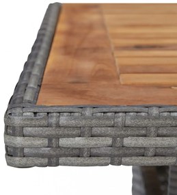 vidaXL 5 részes szürke polyrattan és akácfa kerti étkezőgarnitúra