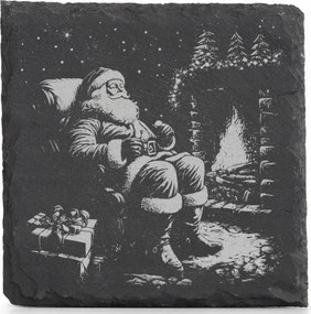 Karácsonyi kő alátét x4 bögre Mikulás a fotelben Ajándék