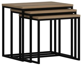 Evia Walnut tárolóasztal, 3 db