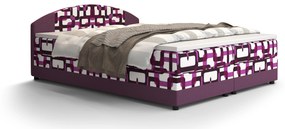 Franciaágy Boxspring 160 cm Orlando Comfort (minta + lila) (matraccal és tárolóhellyel). 1056256